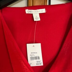 Cato Red V-Neck Dress